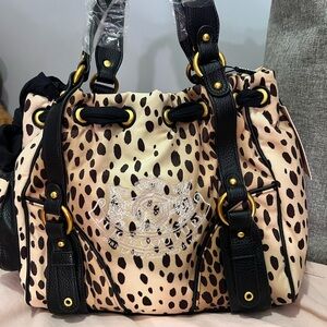 Juicy Couture Black and Tan Leopard Print Daydreamer